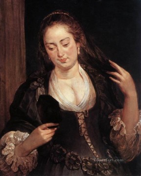  mujer Pintura - Mujer con espejo barroco Peter Paul Rubens